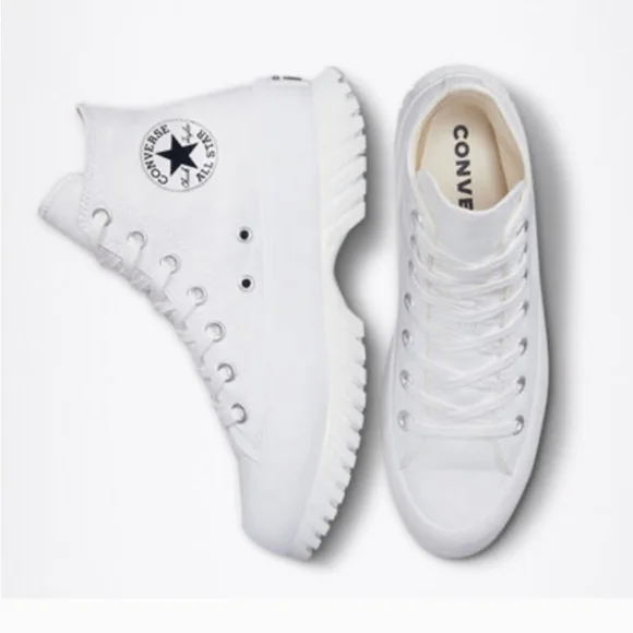 CONVERSE CHUCK TAYLOR ALL STAR LUGGED CANVAS 2.0 WHITE HI-TOP SNEAKERS s… - Picture 7 of 17
